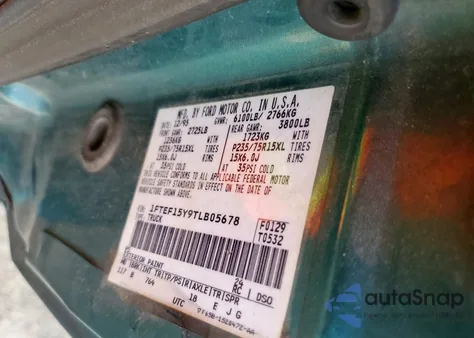 1996 Ford F150 from USA, damaged, VIN 1FTEF15Y9TLB05678